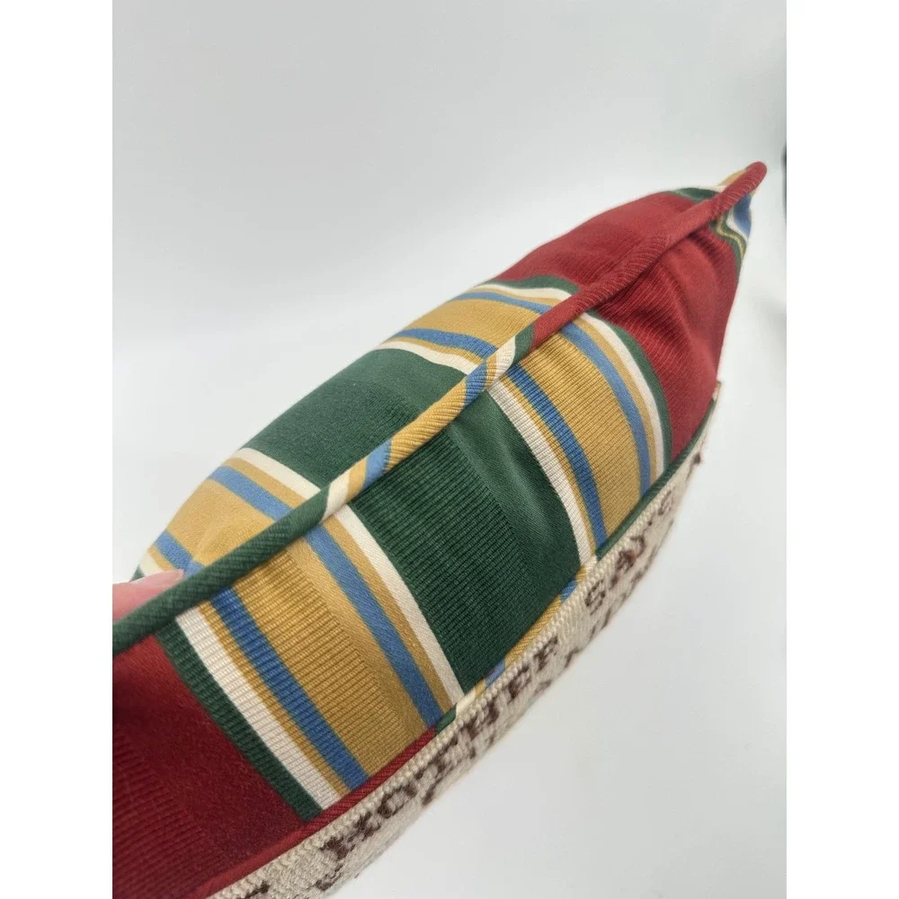 Vintage Needlepoint Pillow If Mother Says No Ask Grandma Striped Accent 12x12